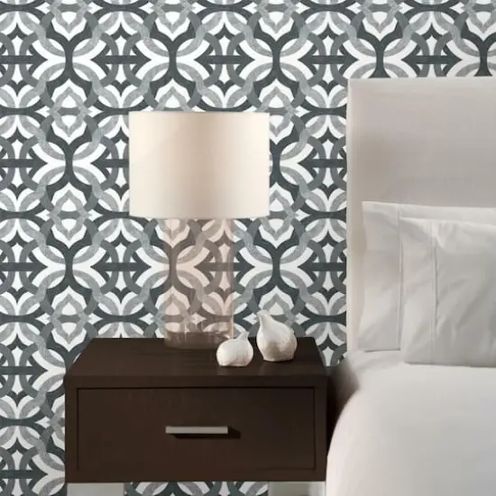RoomMates Tipton Peel & Stick Wallpaper Gray and White {5}