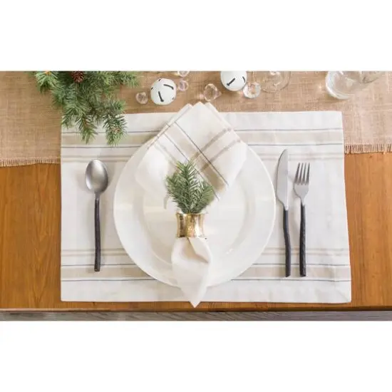 DII&reg; French Stripe Cloth Dinner Napkins, 6ct. White {7}