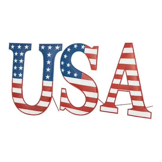 Glitzhome&reg; 45" Patriotic America USA Yard Stake Set {7}