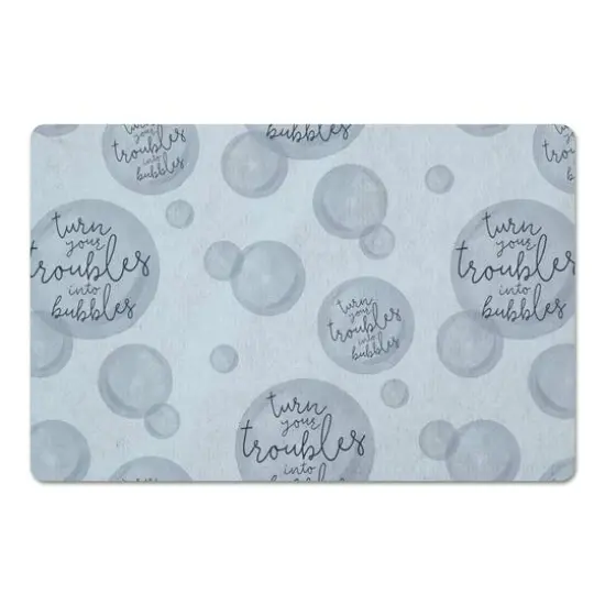 Troubles Into Bubbles Floor Mat Blue {1}