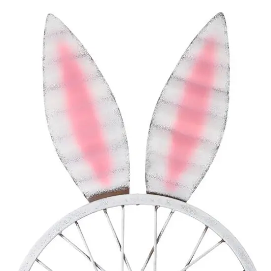 Glitzhome&reg; 38" Easter Wheel Bunny Metal D&eacute;cor {8}