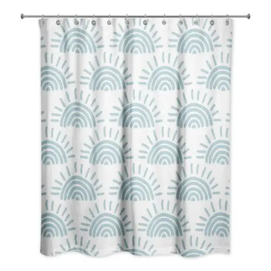Sun Pattern Shower Curtain Blue {1}