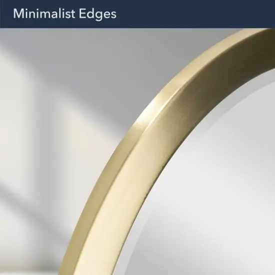 Head West Oval Brushed Gold Metal Framed Bathroom Mirror - 30" x 23" {7}