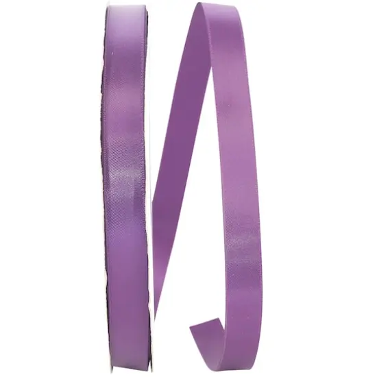 JAM Paper 5/8" x 100yd. Double Face Satin Ribbon Plum {1}