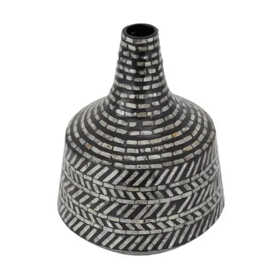16" Black Shell Contemporary Vase {1}