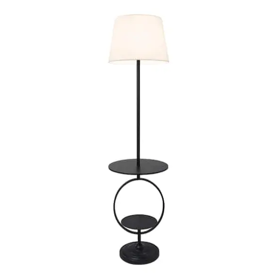 Elegant Designs™ 5ft. Black End Table Dual Shelf Decorative Floor Lamp {3}