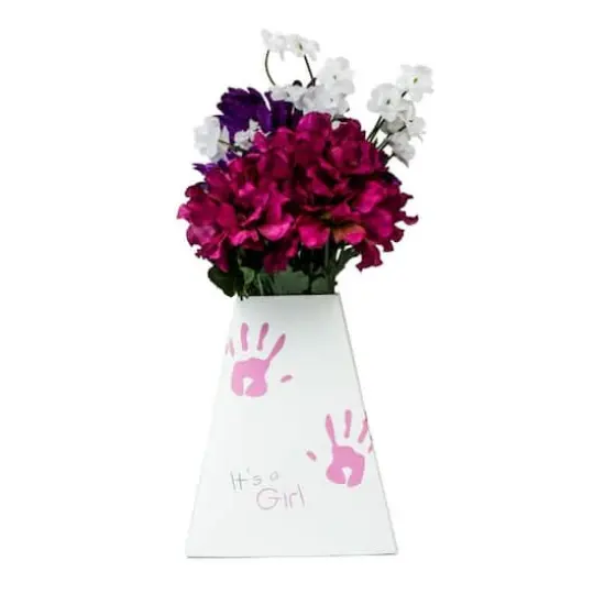 JAM Paper Pop-Up Vase Boxes, 3ct. Pink Handprints {3}