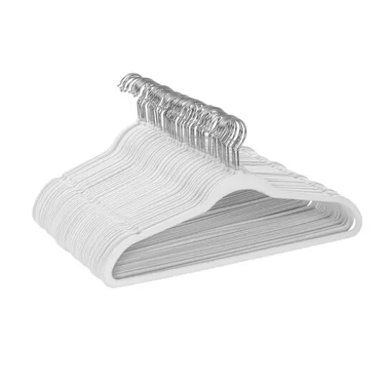 Honey Can Do White Slim-Profile Non-Slip Velvet Hangers, 50ct. {4}