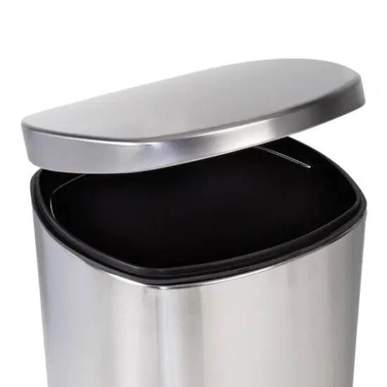30L Soft-Close Stainless Steel Step Trash Can With Lid {6}