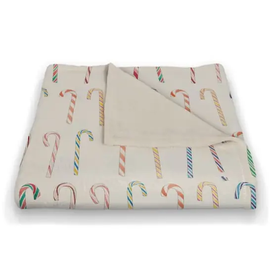 Candy Cane Pattern 50x60 Coral Fleece Blanket {3}