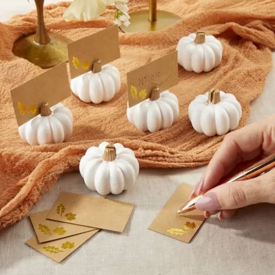 Kate Aspen White Pumpkin Place Card Holder Set, 6ct. {5}