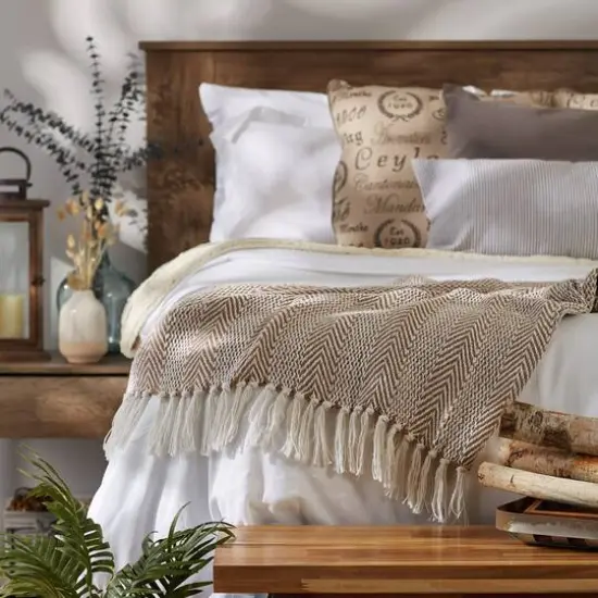 DII&reg; Stone Herringbone Stripe Throw {7}