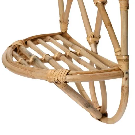 Hello Honey&reg; Natural Decorative Woven Rattan Wall Shelf {4}