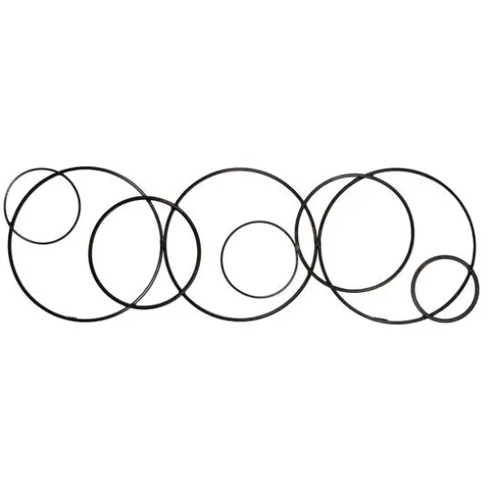 Fetco Ruth Black Abstract Circle Chain Metal Wall Art {1}