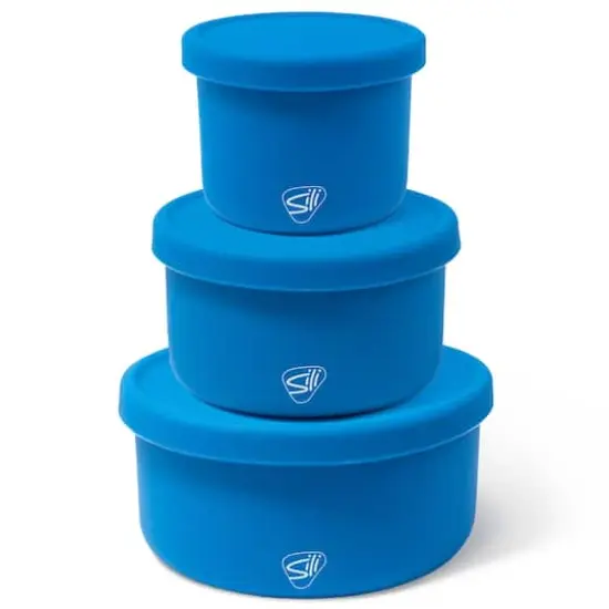 Silipint&reg; 3-Piece Silicone Lidded Bowl Set Deep Pool {1}