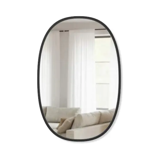 Umbra 36" Black Hub Oval Wall Mirror {1}