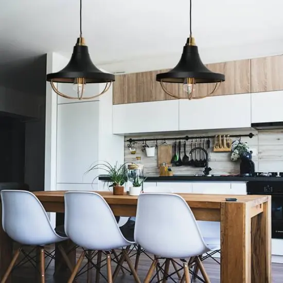 Hello Honey&reg; Robert Stevenson Lighting Presley Caged Trumpet Metal Ceiling Light Brushed Brass/Matte Black {3}