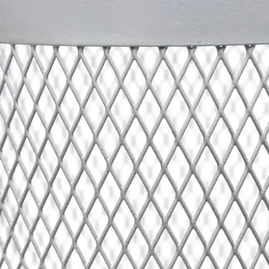 Simple Designs 13" Mesh Cylindrical Steel Table Lamp Gray {8}