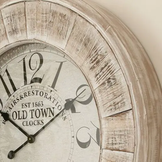 Brown Vintage Wood Wall Clock {4}