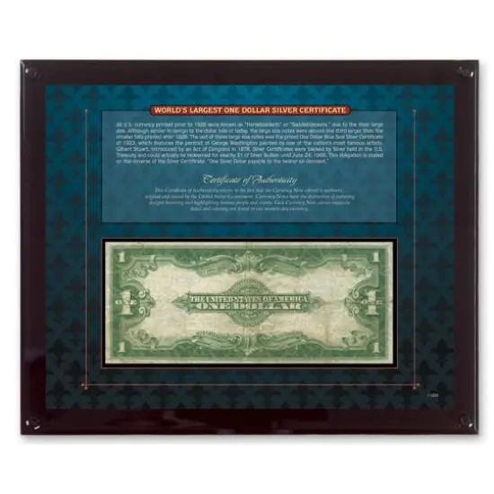 World's Largest Silver Certificate {3}