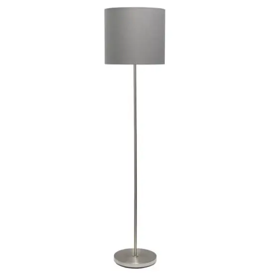 Simple Designs 57" Brushed Nickel Drum Shade Floor Lamp Brushed Nickel and Gray {1}