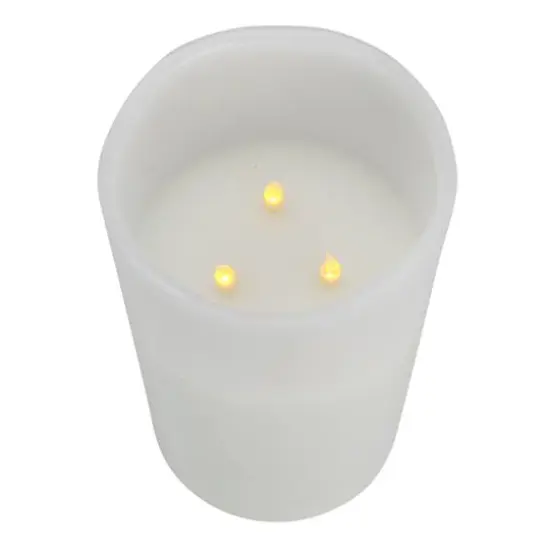 10" White Flameless LED Lighted Flickering Christmas Pillar Candle {3}
