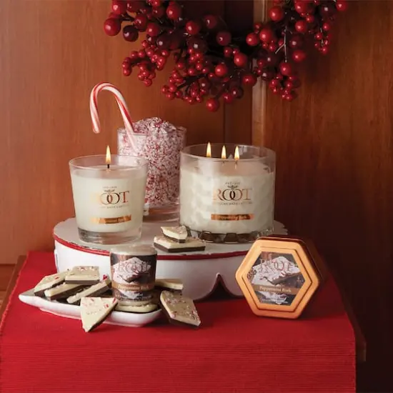 Root Candles Signature 3-Wick Honeycomb Beeswax Blend Jar Candle Peppermint Bark {4}