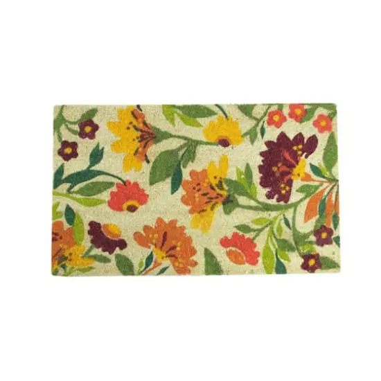 Yellow & Orange Floral Doormat {1}