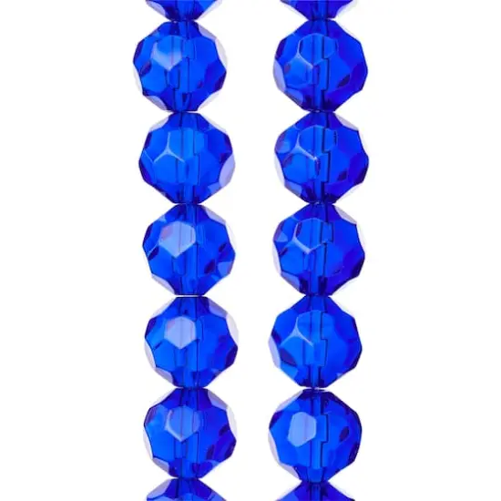 Sapphire Glass Faceted Round Beads, 14mm by Bead Landing&trade; {1}