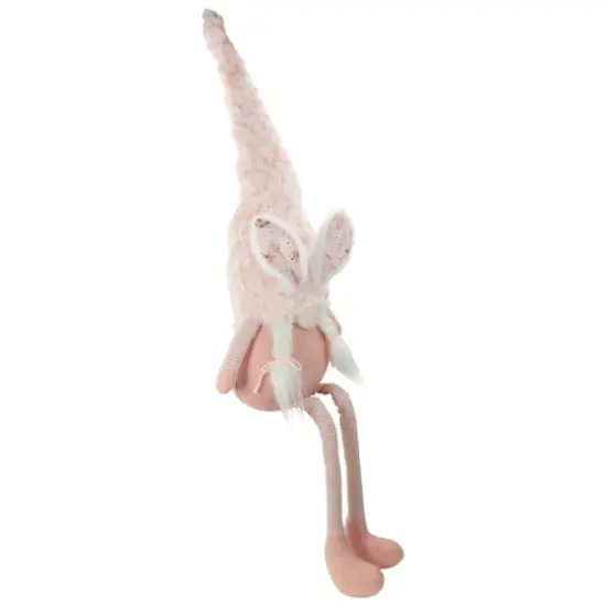 32" White & Pink Sitting Easter Bunny Gnome Figure {4}