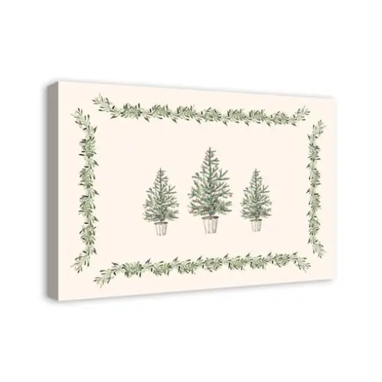 Garlan Border Christmas Tree Canvas Wall Art {3}