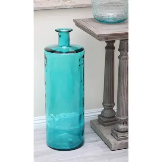 30" Blue Coastal Glass Vase {6}