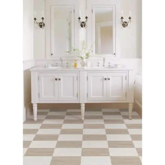FloorPops Checkered Peel & Stick Floor Tiles Brown {3}