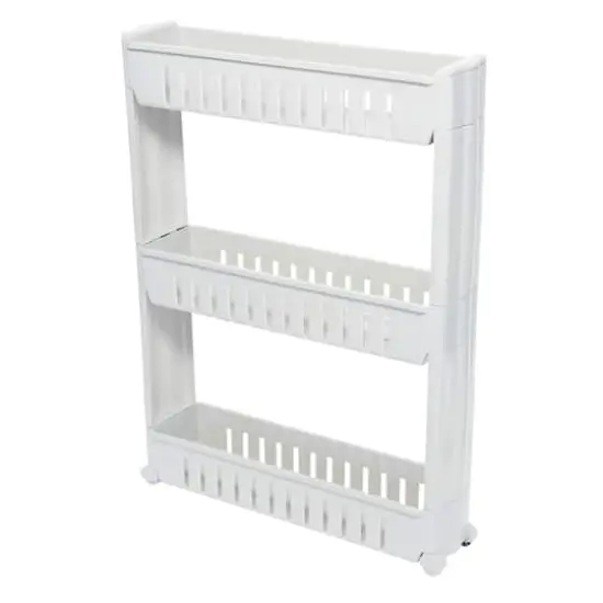 Simplify White 3-Tier Slim Slide Out Storage Cart {1}