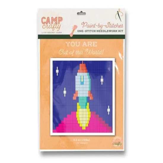 Lion Brand&reg; Rocket Ship Paint-by-Stitches Kit {1}