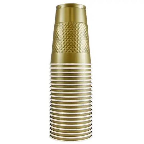 JAM Paper 16oz. Plastic Party Cups, 20ct. Gold {1}
