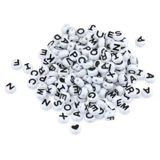 Hygloss&reg; Black & White ABC Beads {1}