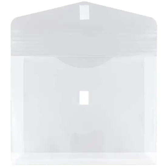 JAM Paper 9.75" x 13" Plastic Hook & Loop Closure Envelopes, 12ct. Clear {4}