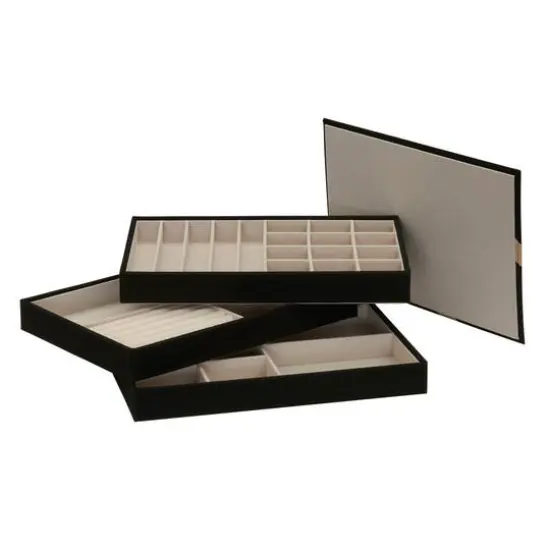 Household Essentials 3-Tier Jewelry Tray Black {7}