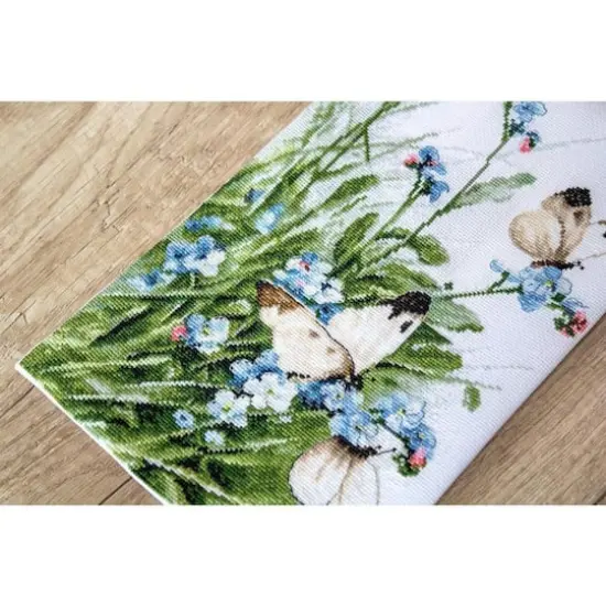 Letistitch Butterflies And Bluebird Flowers Counted Cross Stitch Kit {3}