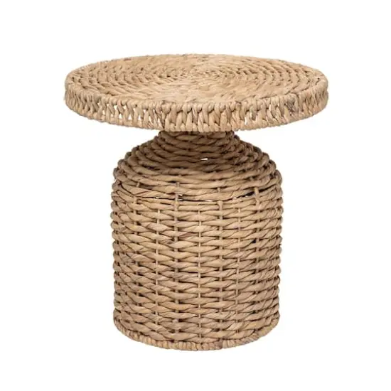 Hello Honey&reg; 18" Natural Water Hyacinth Woven Side Table {1}