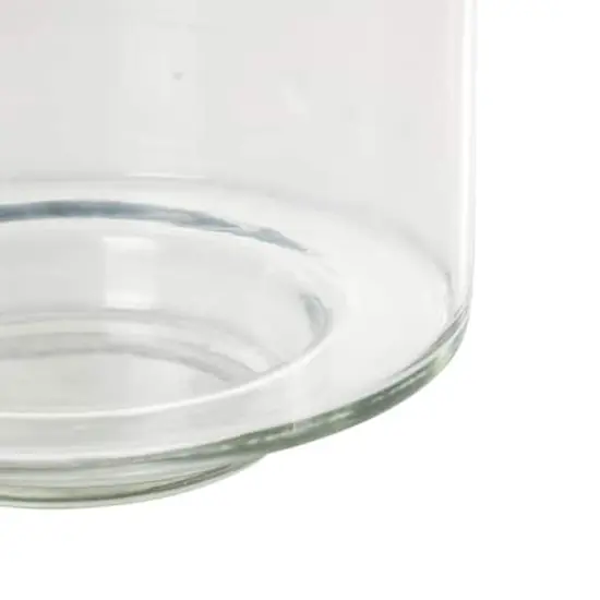 12" Clear Glass Wide Minimalistic Glass Vase {6}