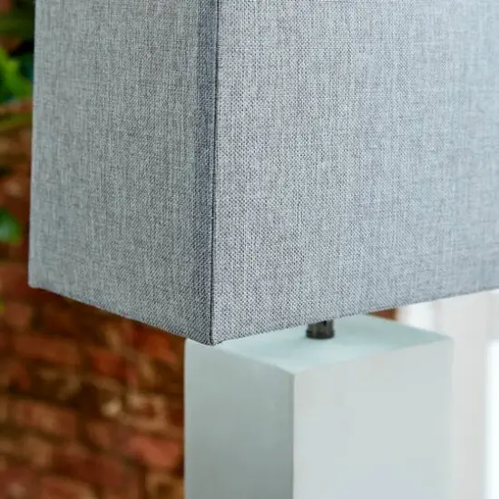 23" White Ceramic Traditional Table Lamp {6}