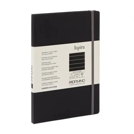 Fabriano&reg; Ispira A5 Lined Hardcover Notebook Black {1}