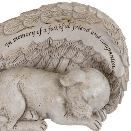 7" Sleeping Angel Dog Memorial Outdoor Garden Statue {7}