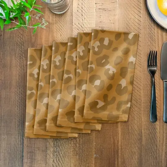 Leopard Cotton Twill Napkin Yellow {4}