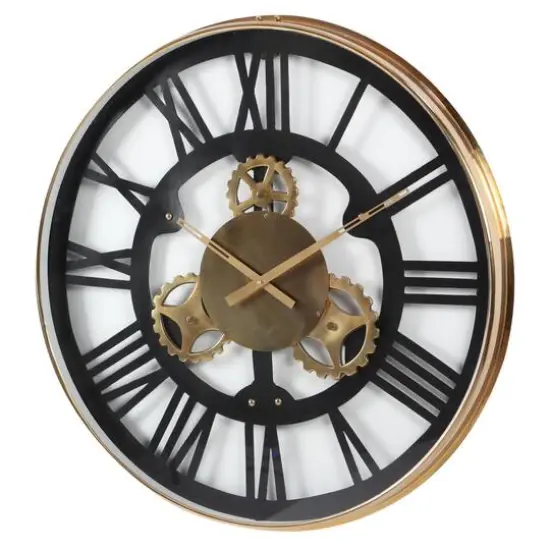 Black Industrial Stainless Steel Wall Clock {3}
