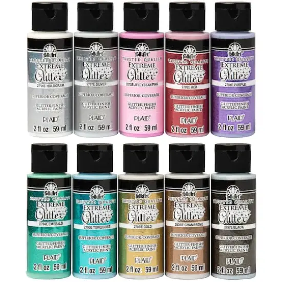 FolkArt&reg; Extreme Glitter Acrylic Craft Paint Set {1}