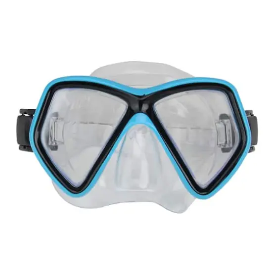 Swim Central 6.25" Aqua Blue & Black Monaco Children's Swimming Mask {1}