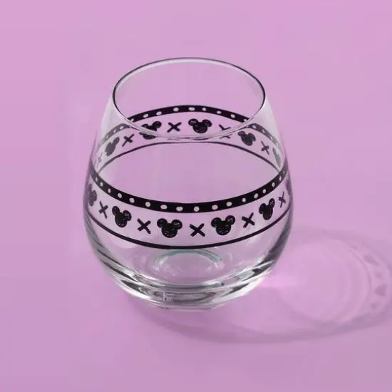 JoyJolt&reg; Disney&reg; 15oz. Geo Picnic Mickey Mouse Stemless Wine Glass Set, 4ct. {8}